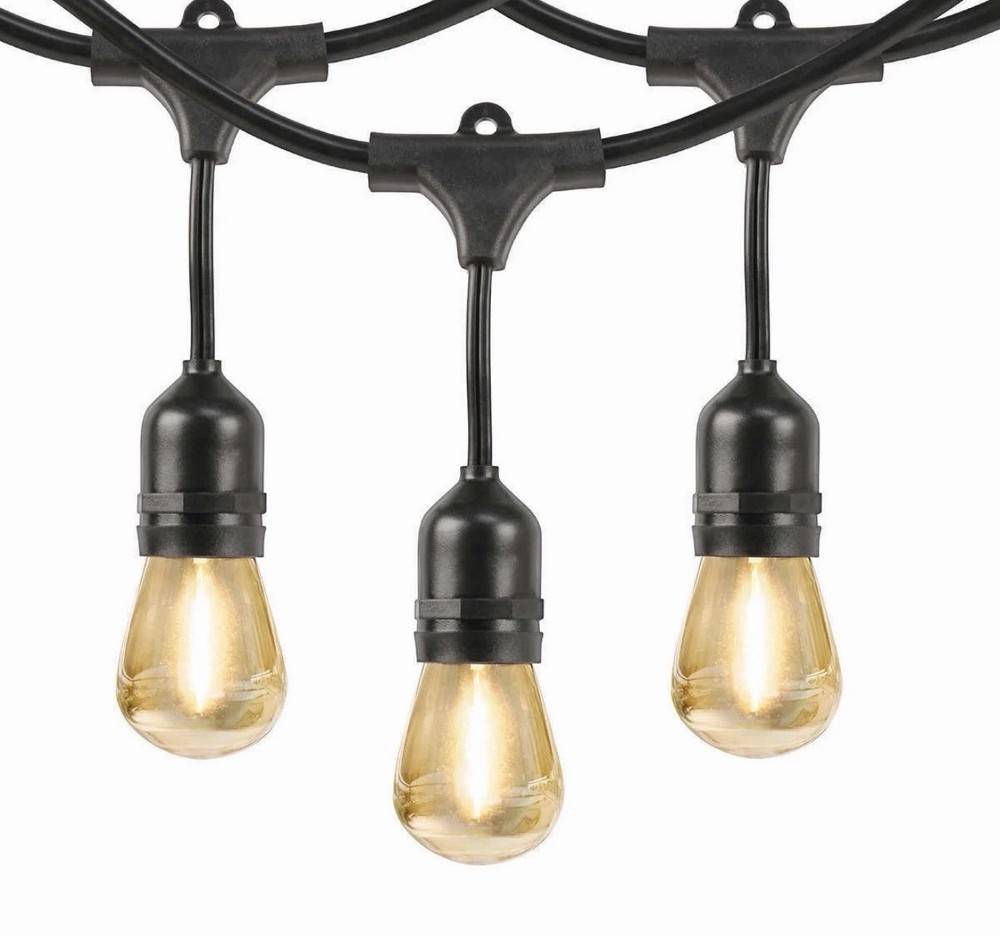 FEIT 48’ Outside LED String Lights, 24 Shatter Resistant Bulbs  2 PACK