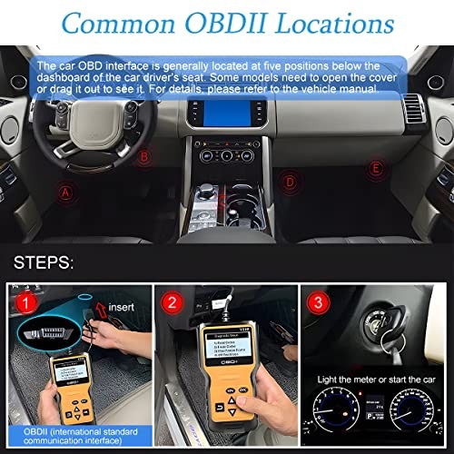 OBD2 Scanner Code Reader for Car Check Engine - CAN Diagnostic Tool - Yellow