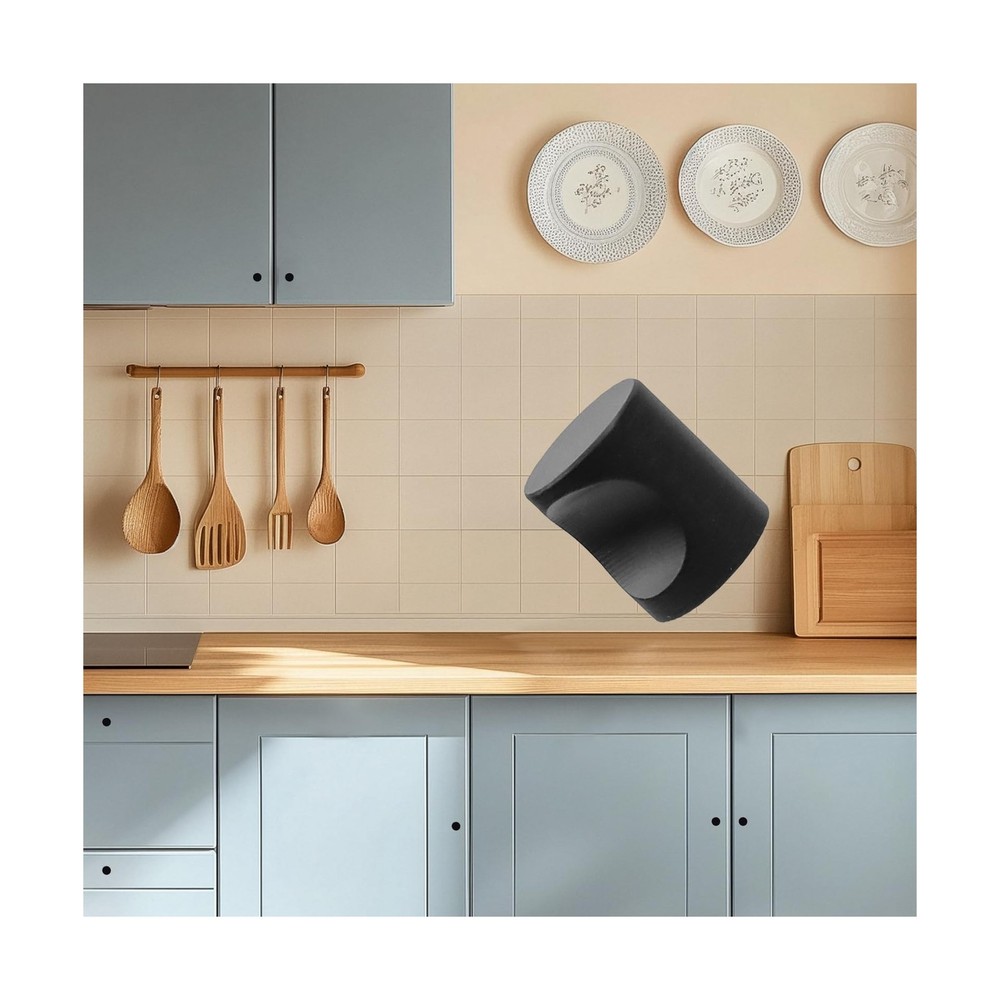 Coshar 4Pack Contemporary Cabinet Knobs Cylinder Shape Flat Black Brass Knobs...