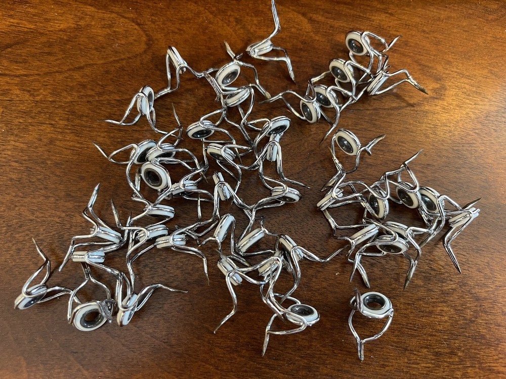 Chrome & Ceramic Line Guides for Spinning Rods ~ 44 Count