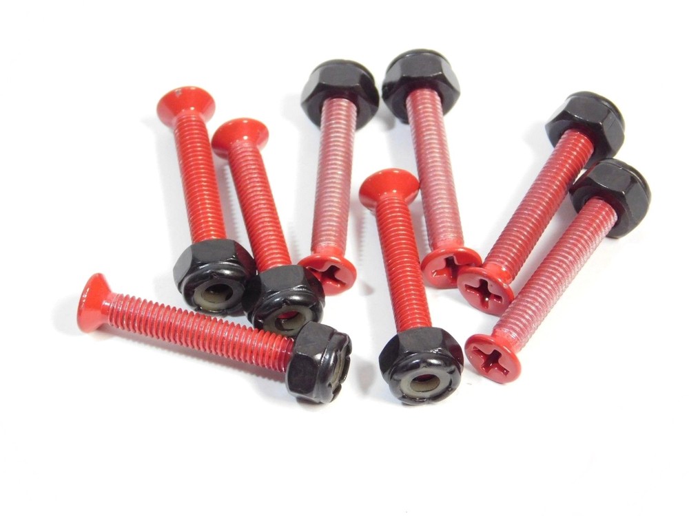 Cal 7 Skateboard 1.25" Bolts Phillips Hardware - Red