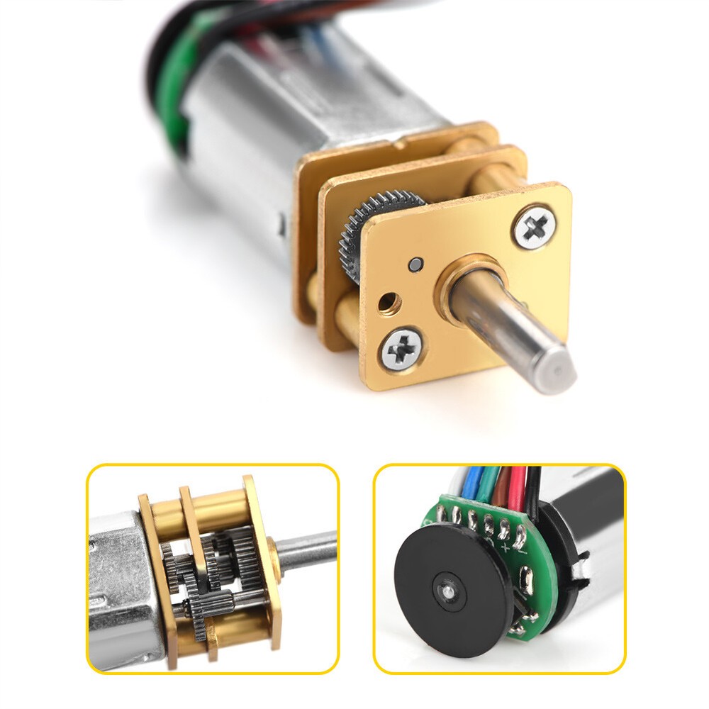 DC6V 60RPM 2W GBMQ-12BY20 Gear Motor With Magnetic Coded Disc Hall Encoder