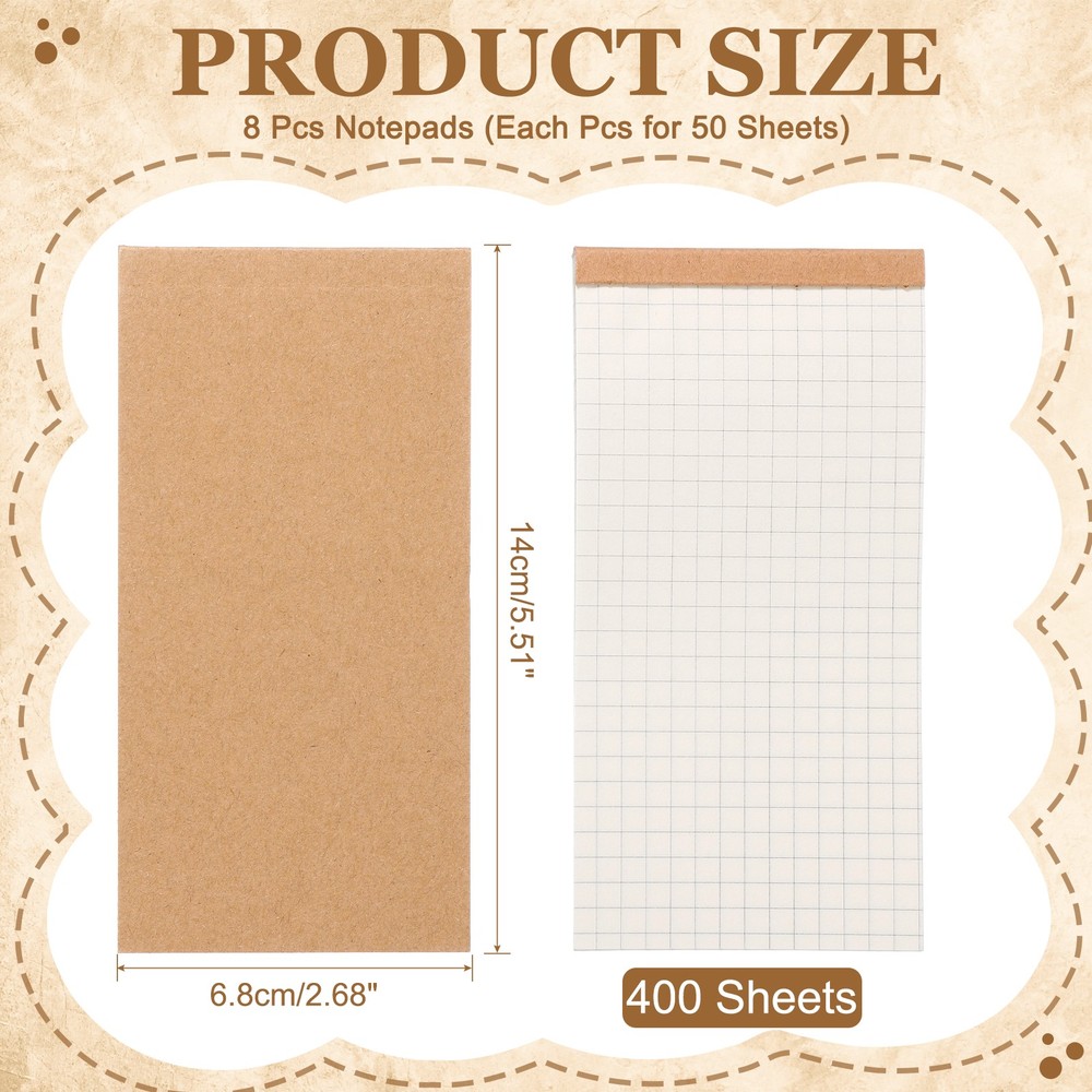 4 Pcs Small Notepads Portable Field Notes for Work Office,Grid