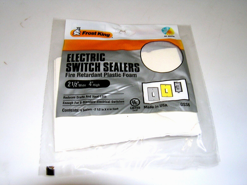 Frost King OSS6H Closed Cell Foam Switch Plate Sealer, White, 6-Pack