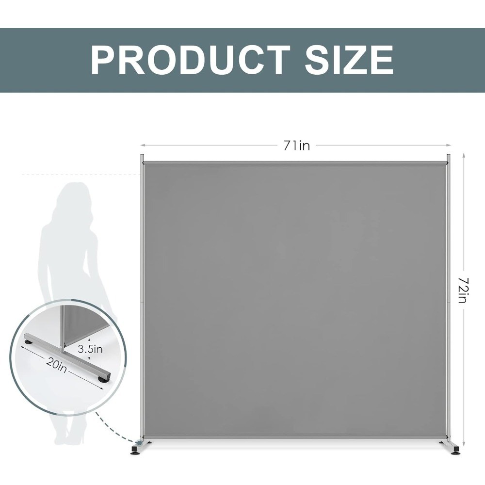 Single Large Panel Room Divider Privacy Screen for Office Partition Separator