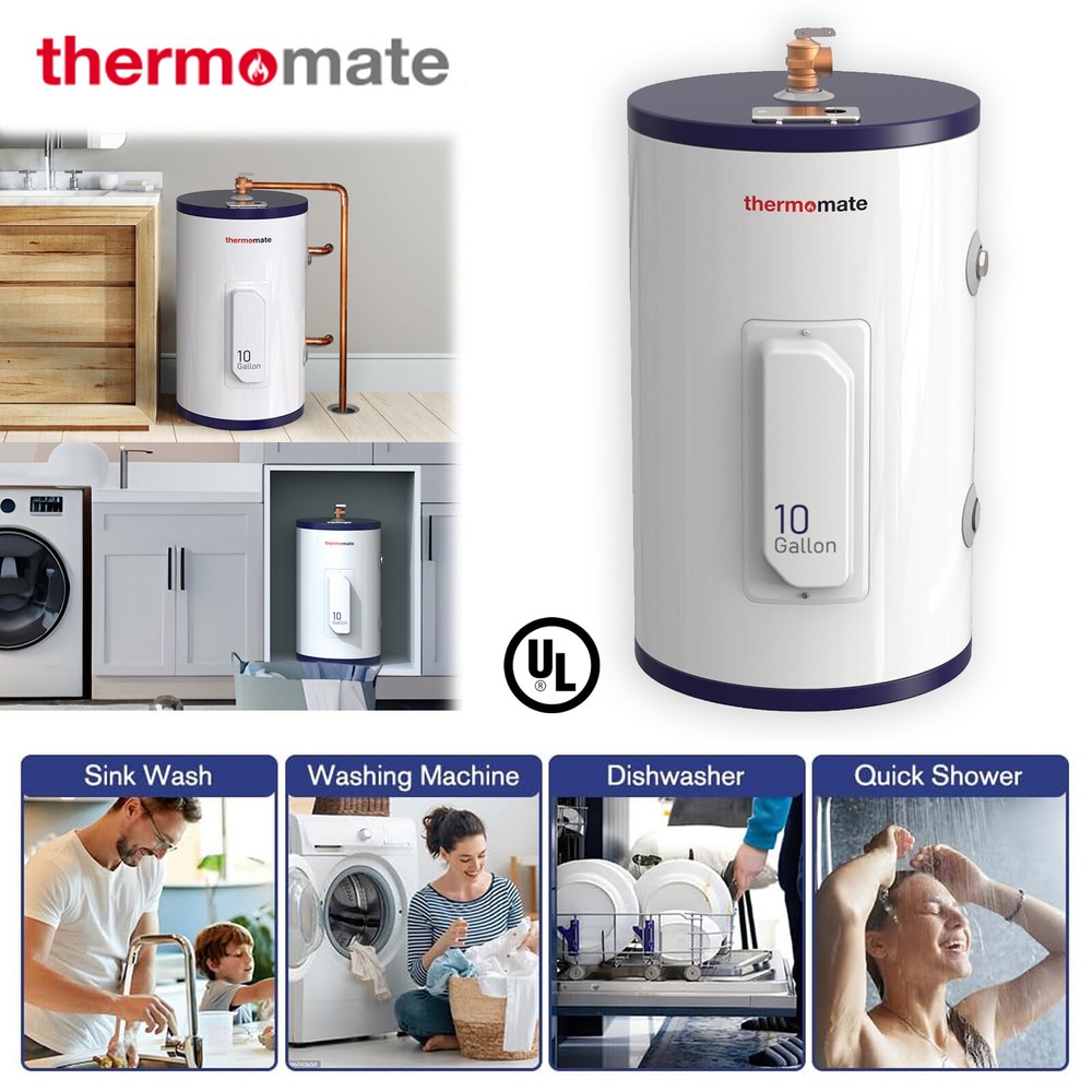 Thermomate Tank Water Heater System Electric 10 Gallon 1500W Instant Hot Shower