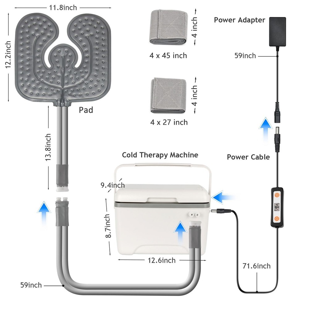 Cold Therapy Machine with Programmable Timer 9 QT Ice Therapy Machine for Kne...