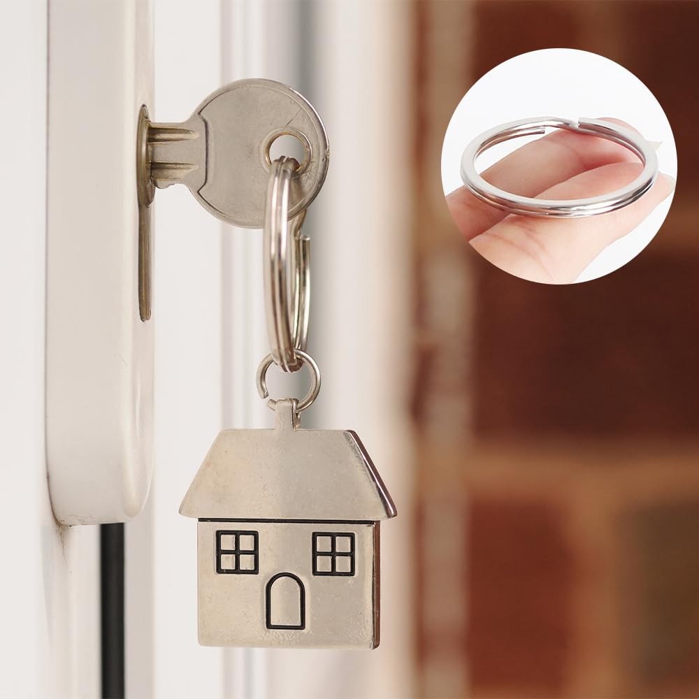 200PCS 25mm Split Key Rings Bulk, for Keychain and Crafts silver