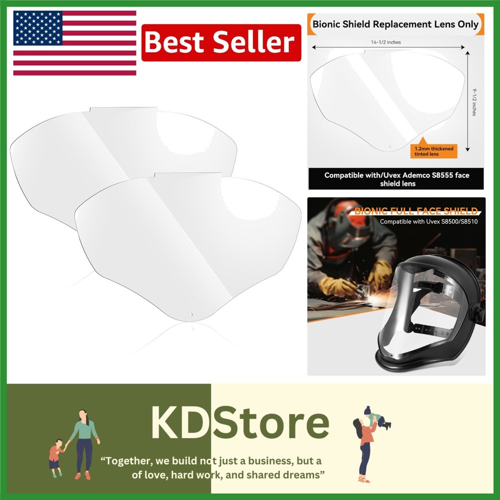 Durable Clear Polycarbonate Face Shield Replacement Lenses - Compatible with ...