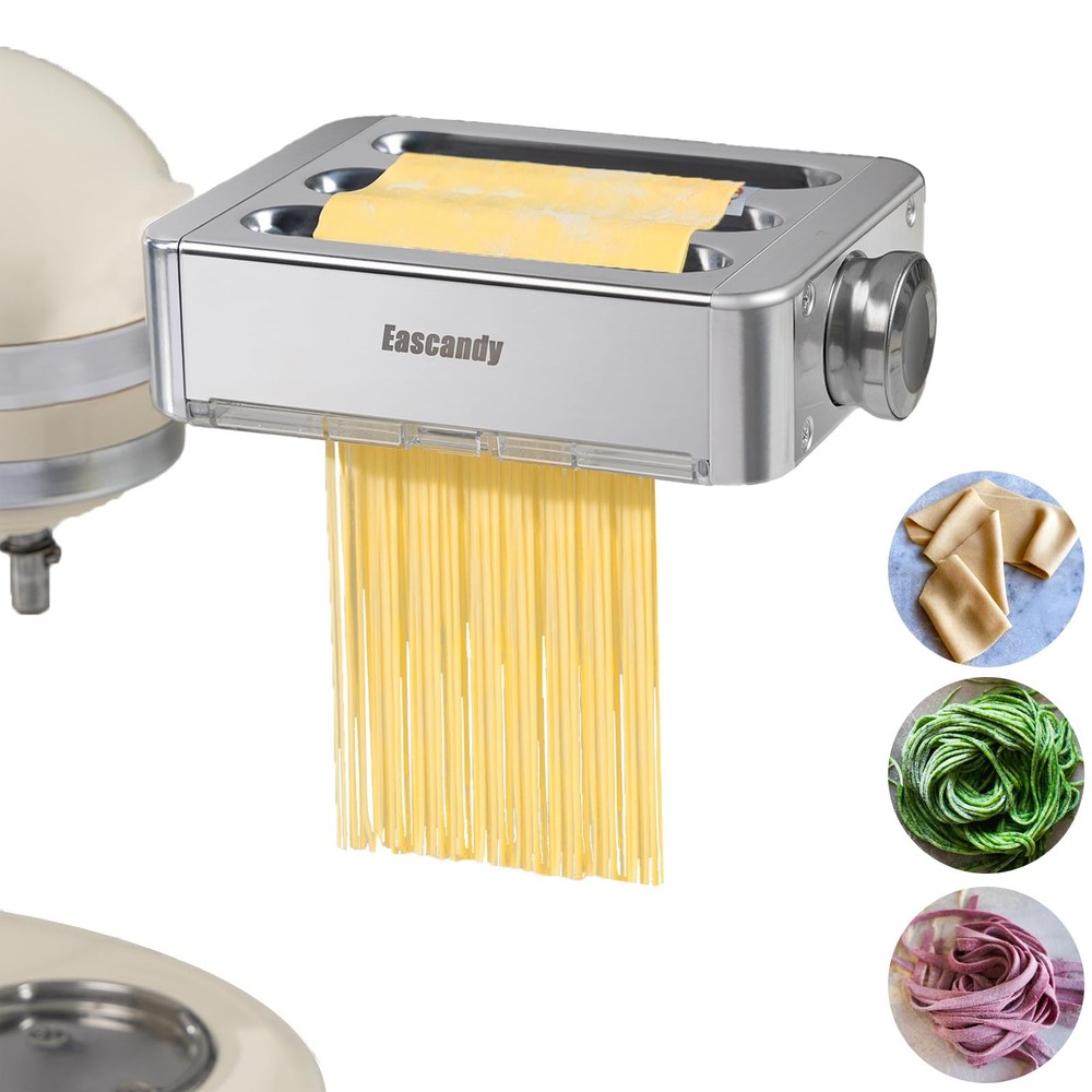 All Metal Pasta Maker Attachment for KitchenAid, 3 In 1 Pasta Attachment for ...