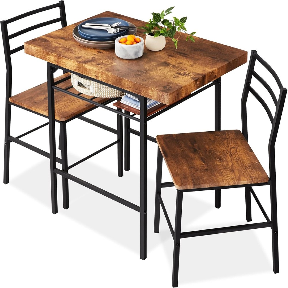 3-Piece Modern Dining Set Space Saving Dinette Kitchen Dining Room Small Space