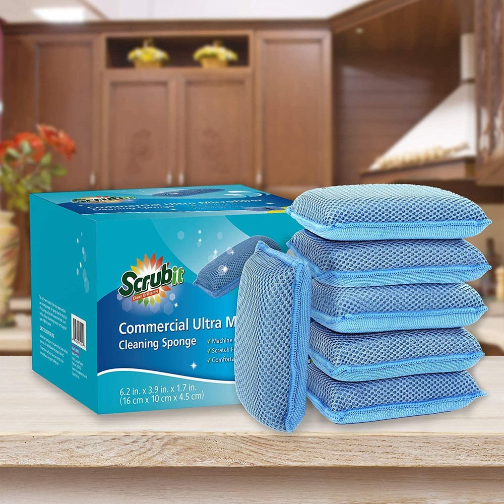 Miracle Microfiber Kitchen Sponge Heavy Duty Dish Washing Cleaning Sponges