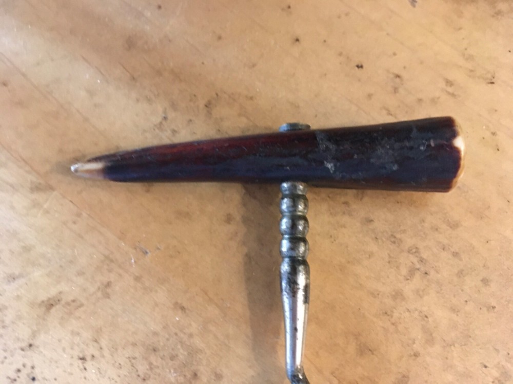 Three Antique English Stag Antler Handle Corkscrews