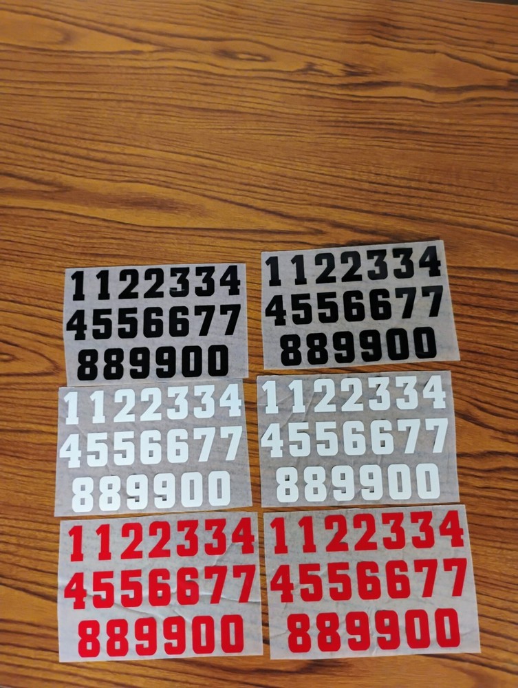 7" Permanent Vinyl Adhesive Numbers- 6 Colors Available