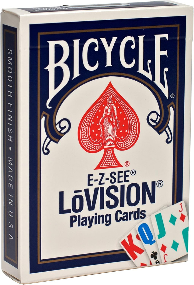 E-Z See Low Vision Playing Cards - Large Print Deck for Easy Reading