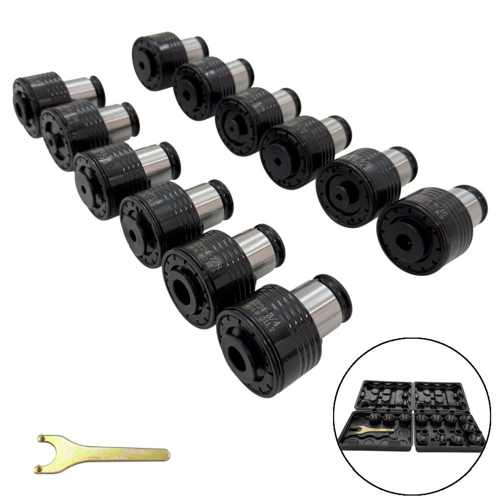 Tapping Machine ANSI Chuck Set 12PCS Quick Change Chuck 1/8"-7/8"
