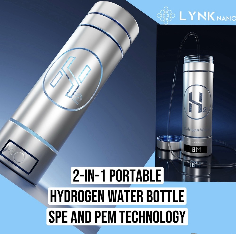 9000ppb Hydrogen H2 Water Bottle PORTABLE & DIGITAL Drink Cup + Inhaler