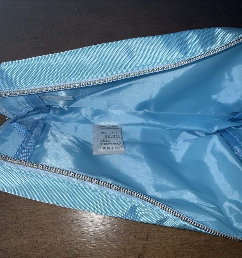NWT Patch Cosmetic Bag Pouch Face Blue