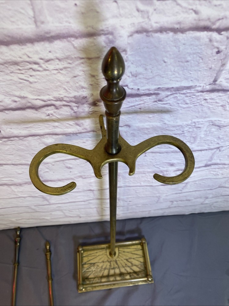 Solid Brass Fireplace Tool Set Shovel Fire Poker and stand