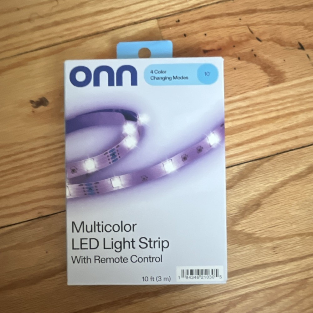 onn Multicolor LED Light Strip Remote Control USB Powered 10 ft 50 LEDs