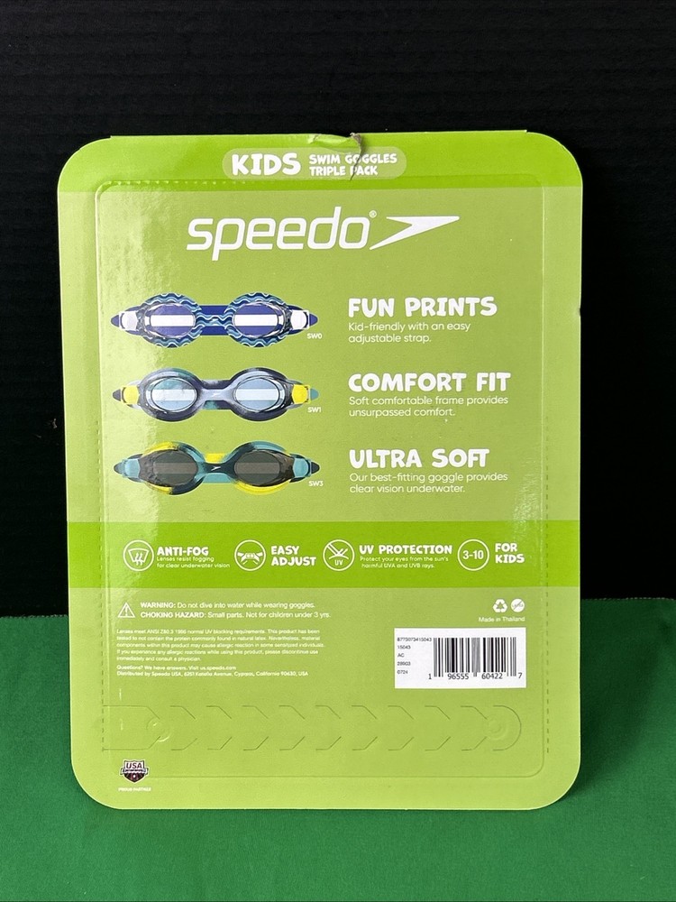 3 Pack Speedo Kids Goggles