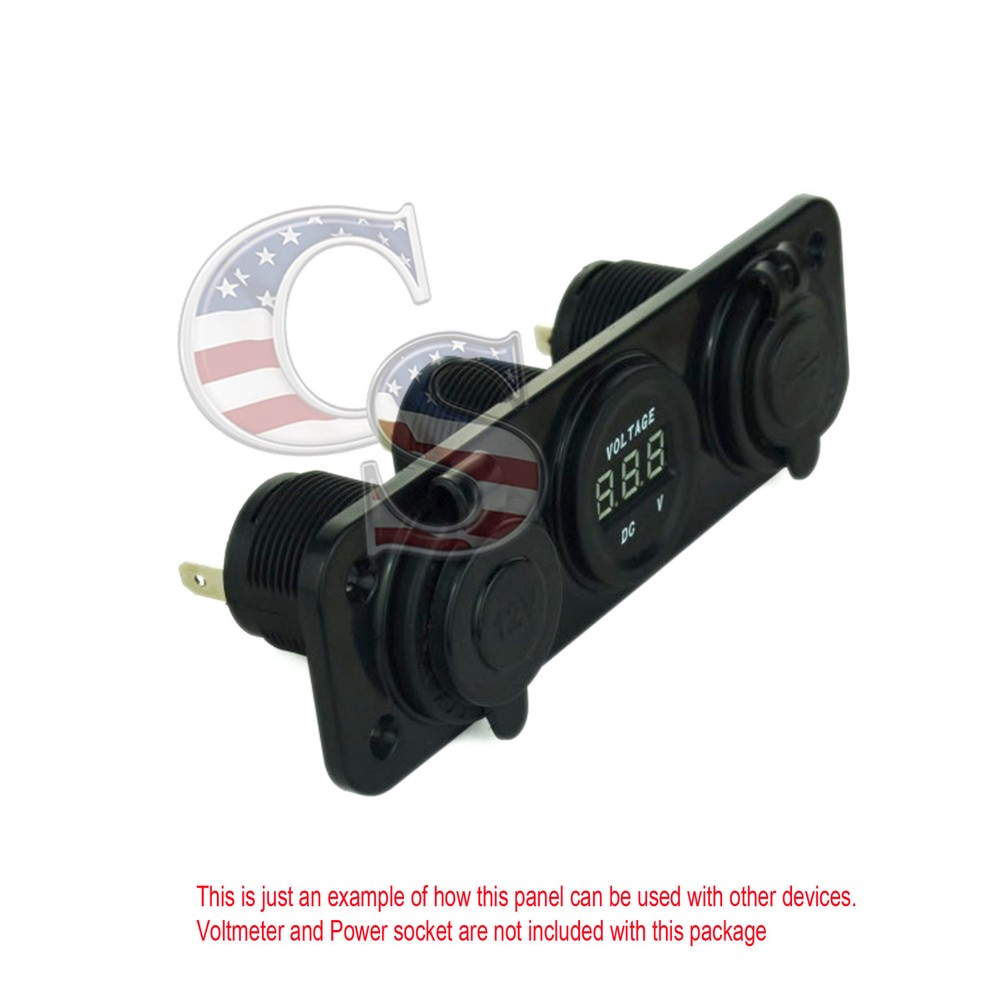 3 Hole Flat Panel Base USB Socket/Voltmeter/Power Socket Holder Car Truck Boat