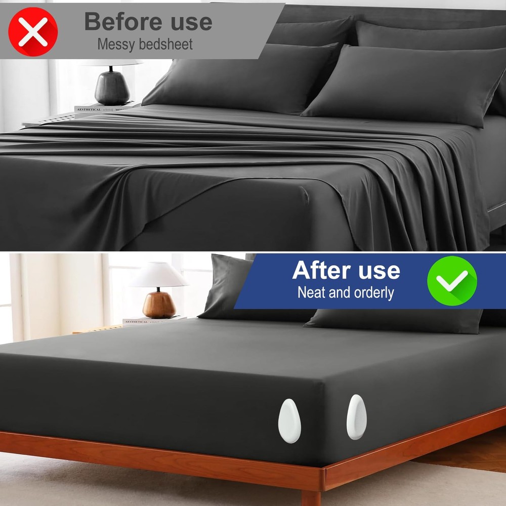 Bed Holders for Corners: 4 Pack Twist-Lock Clips Keep Sheets Tight Heavy-Duty...