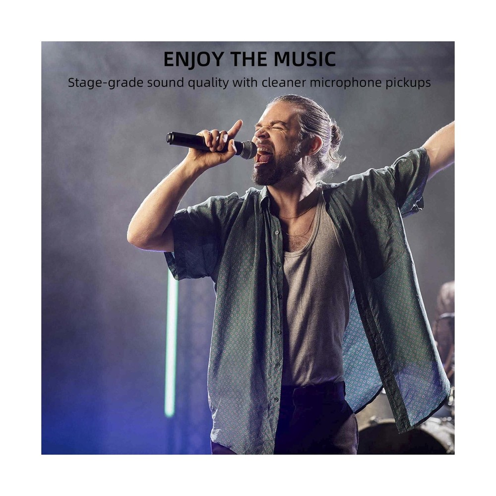 Wireless Microphone System, 4-Channel Wireless Mic with 4 Handhelds Dynamic M...