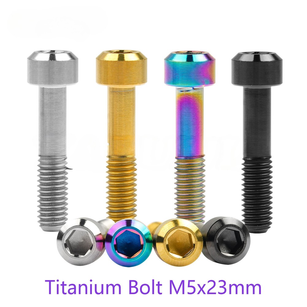 M5x23mm Titanium Bolt Round Socket Hex Head Half threaded Screw for Bicycle Disc