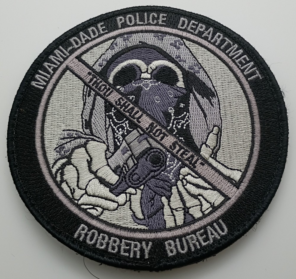 Miami Dade Police Robbery Bureau Hook & Loop Patch