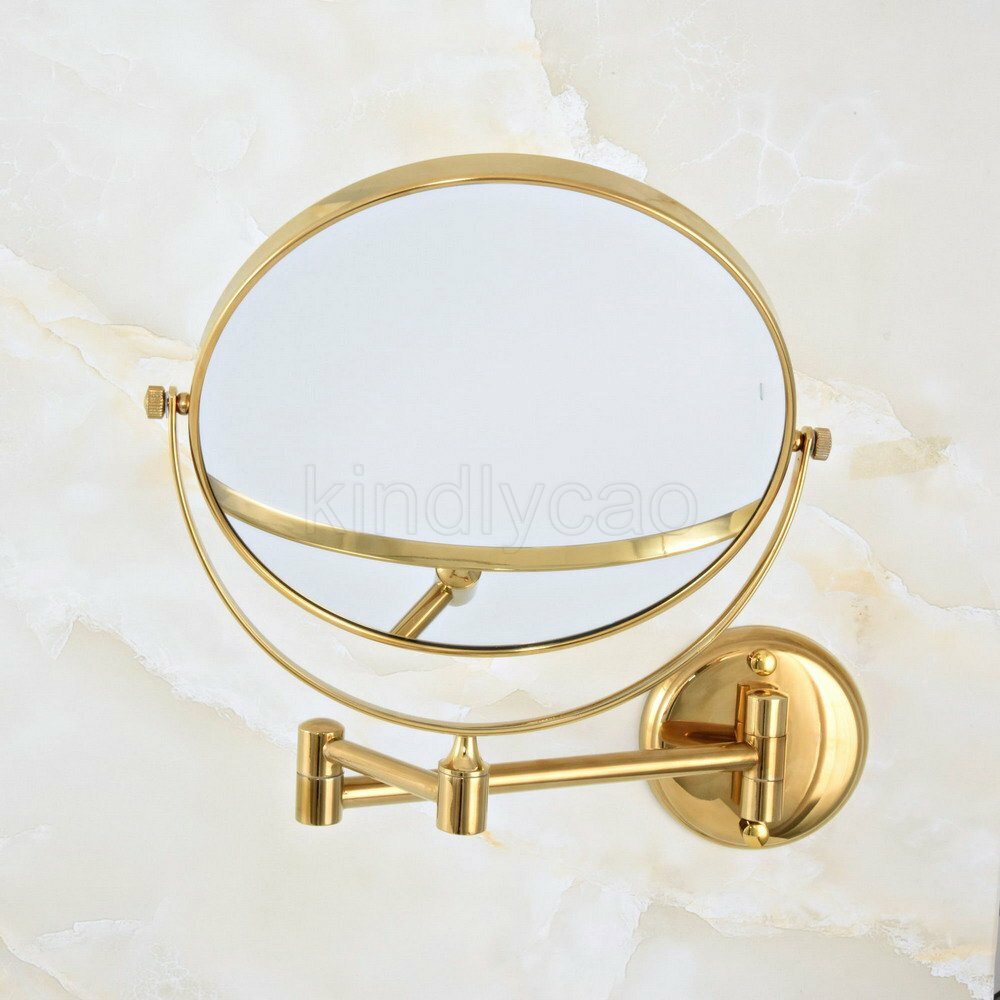 Gold X3 Magnifying Makeup Mirror Wall Mounted Double Sided Bathroom Mirrors