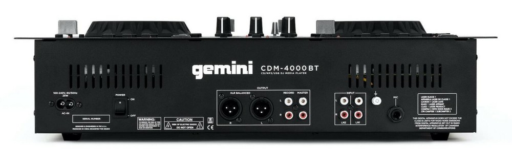 Gemini - CDM-4000BT - Dual CD/USB DJ Media Mixer/Controller With Bluetooth