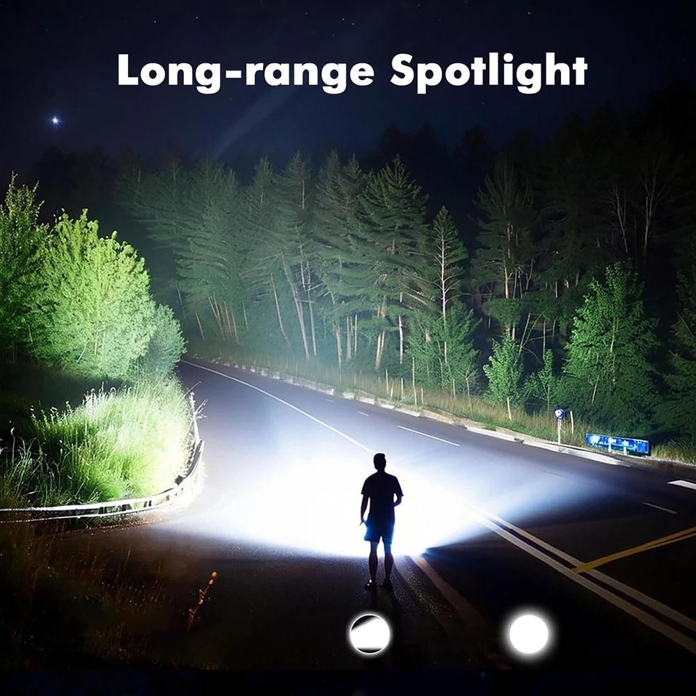 LED Magnetic Work Light USB Rechargeable Flashlight with Side White Red Blue LED