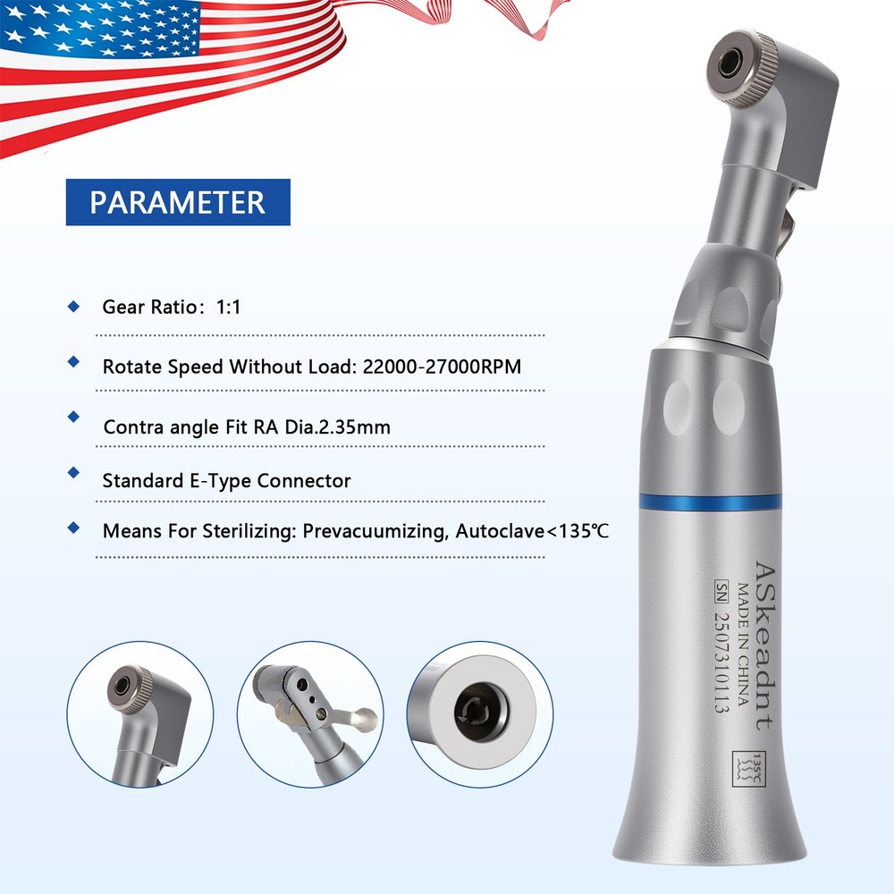 NSK Style Dental Slow Low Speed Handpiece Contra Angle Latch Type/Push Button