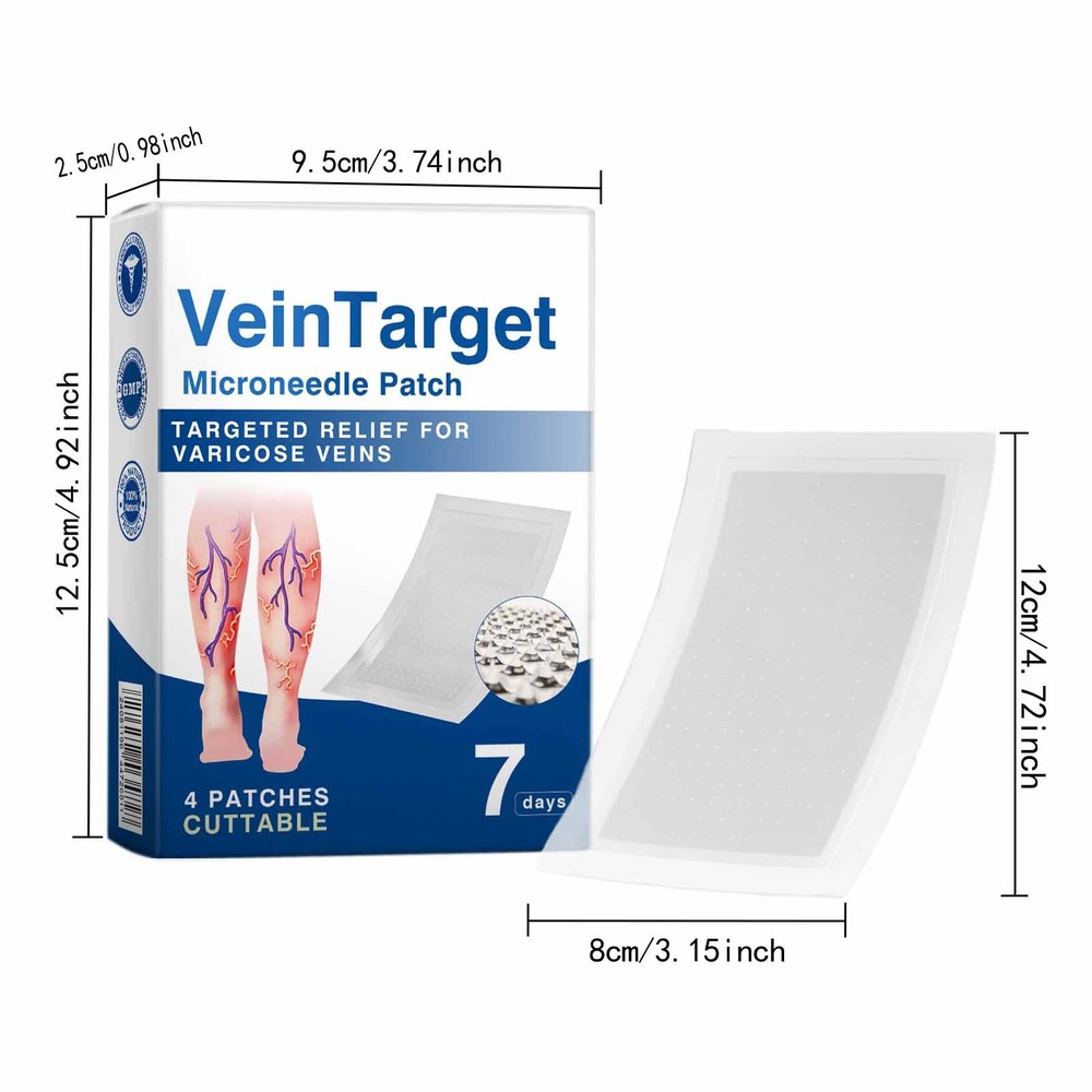 GFOUK VeinTarget Microdarts Patch Professional Leg Varicose Veins Patch 4Pc-7Day