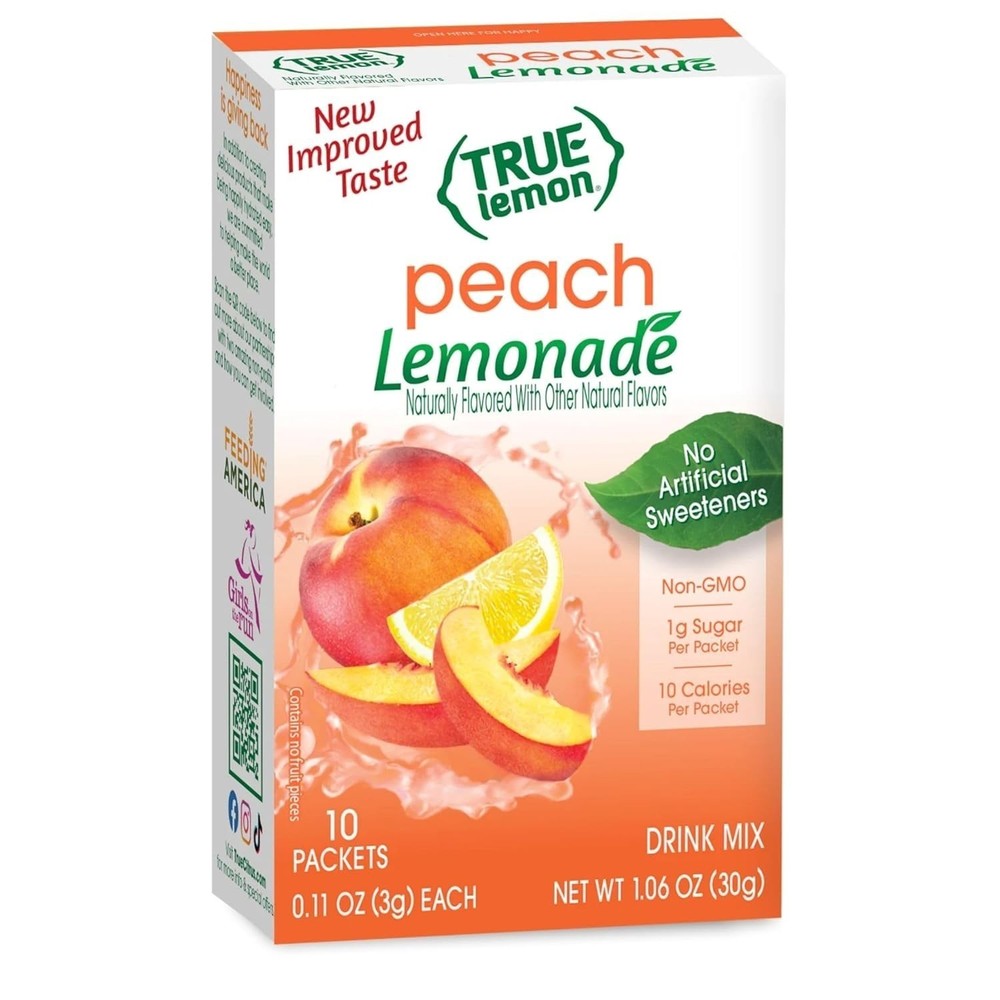 True Lemon Peach Lemonade, 10 count