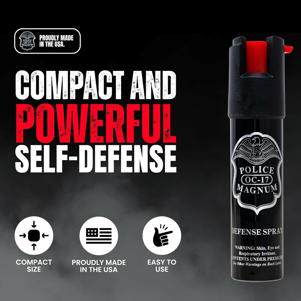 Compact Pepper Spray Self Defense- Tactical Maximum Heat Strength OC- Small Disc