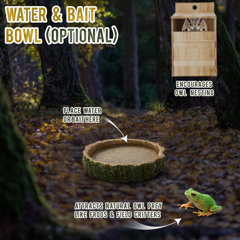 2 Pack Large Wooden Squirrel & Owl House – Outdoor Nesting Box Kit, Easy Assembl