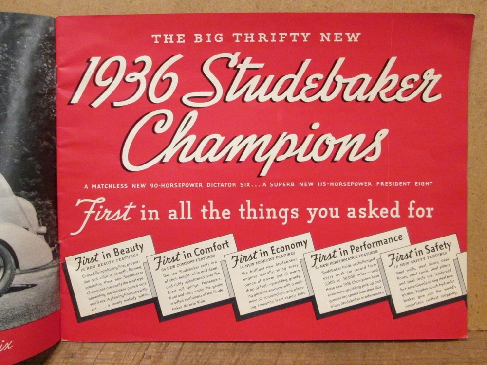 1936 STUDEBAKER Original 20 Page FULL LINE SALES BROCHURE