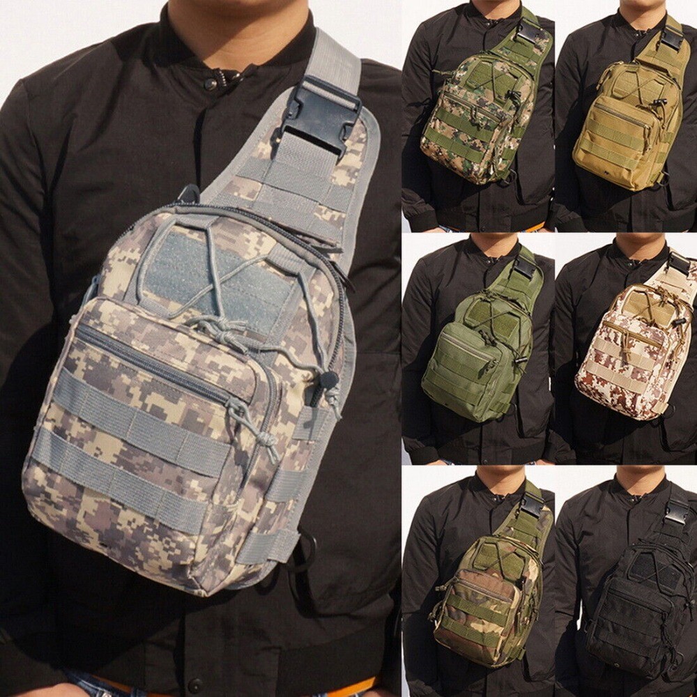 Men Backpack Molle Tactical Sling Chest Bag Assault Pack Messenger Shoulder Bag