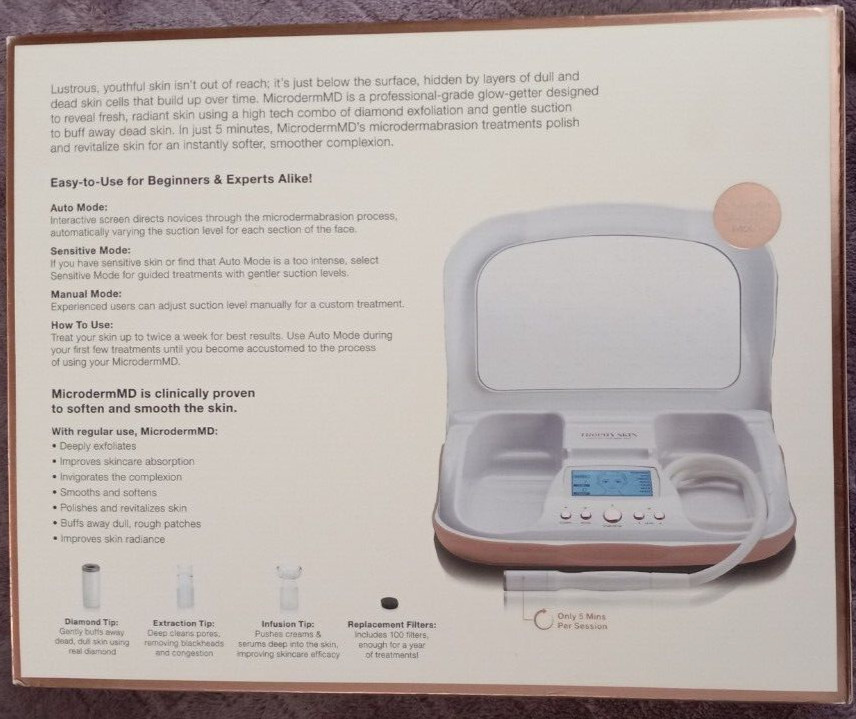 Trophy Skin Microderm MD TSMDD02 Microdermabrasion System White New Sealed