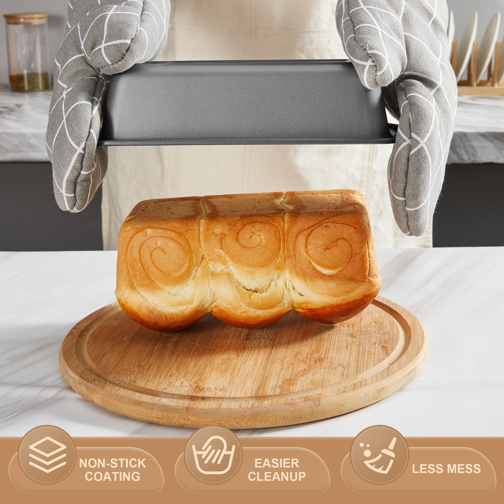 Bakeware Sets, Baking Pans Set, Nonstick Oven Pan for Kitchen with Wider Grips,