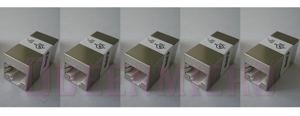 5 Pcs CAT6 Shielded Ethernet RJ45 InLine Joiner Coupler Adapter Cable Extender