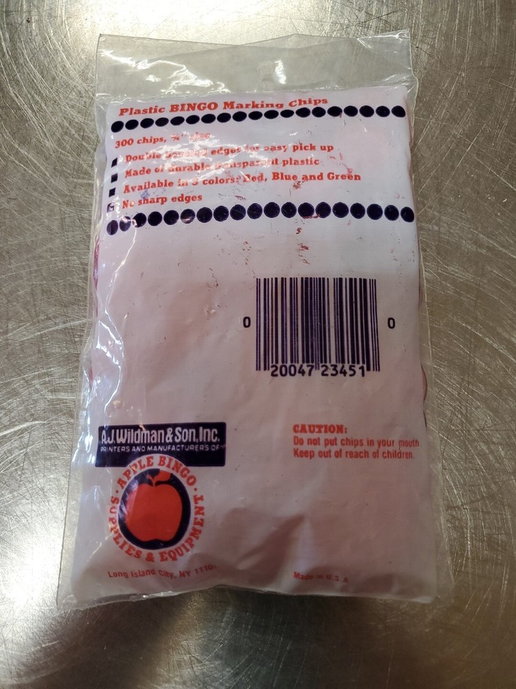 Apple Bingo Vintage Plastic Marking Chips