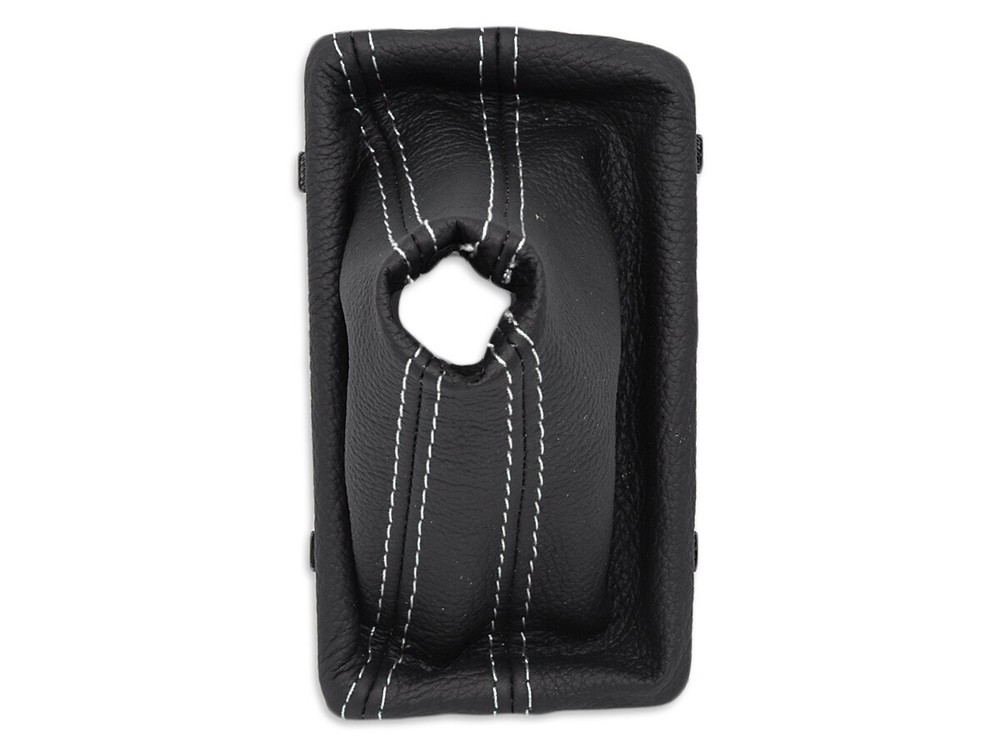 FOR AUDI Q5 2008-2017 DSG GEAR SHIFT BOOT GAITER LEATHER STITCHING WHITE + FRAME