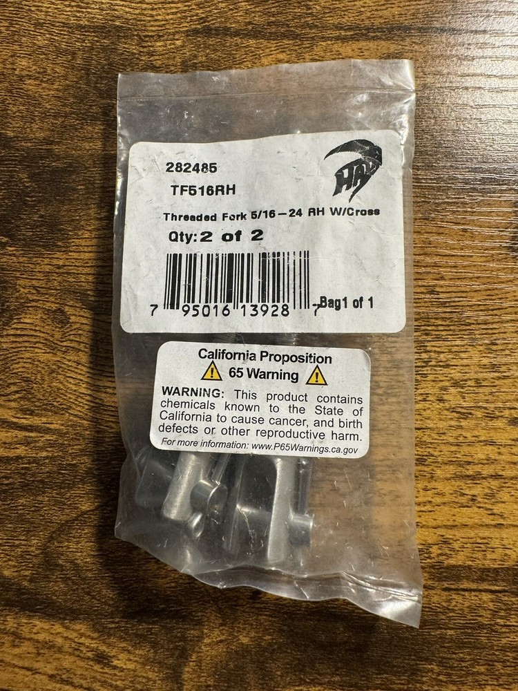 Hayn Threaded Fork for 5/16"-24 Thread, Right Hand w/ Cross Hole (Qty 2)