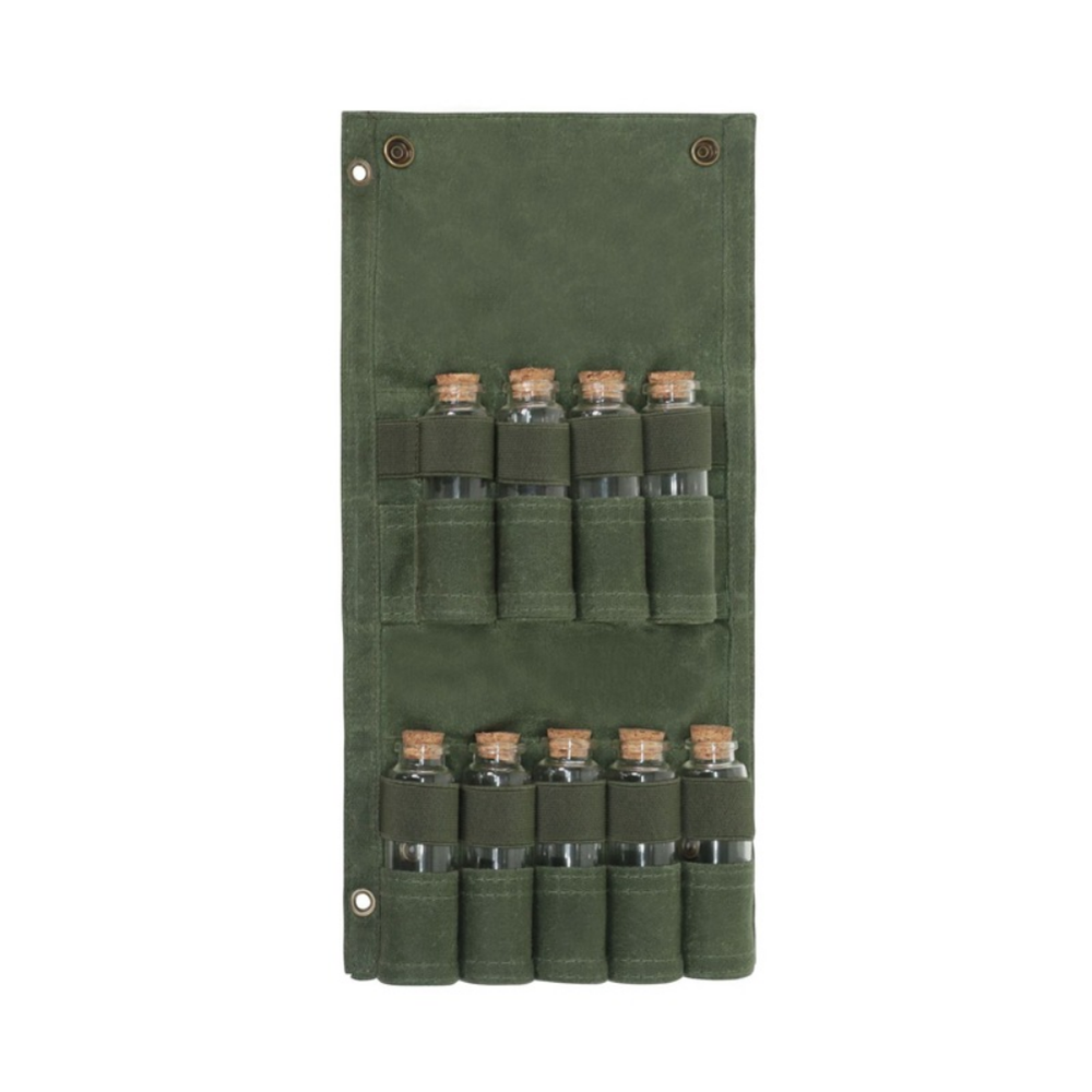 9-hole Camping Spice Kit Foldable Canvas Large Capacity Portable BBQ Accessories