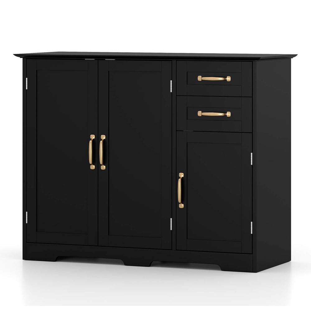 40" Sideboard Buffet Cabinet Modern Kitchen Storage Organizer with 2 Drawers