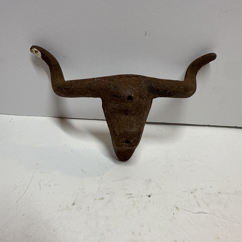 Cast Iron Antique Style LONGHORN STEER Drawer Pull, Barn Handle, Door Handle