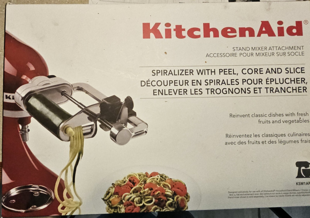 KitchenAid Spiralizer Stand Mixer Attachment Peel Core Slice KSM1APC